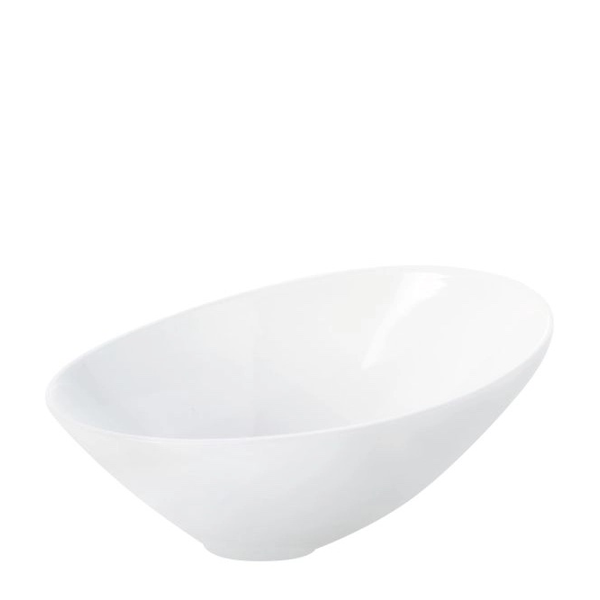 Small Vongole Asymmetric Porcelain Bowl, perfect for serving appetizers, desserts, or small portions with a unique, stylish design.