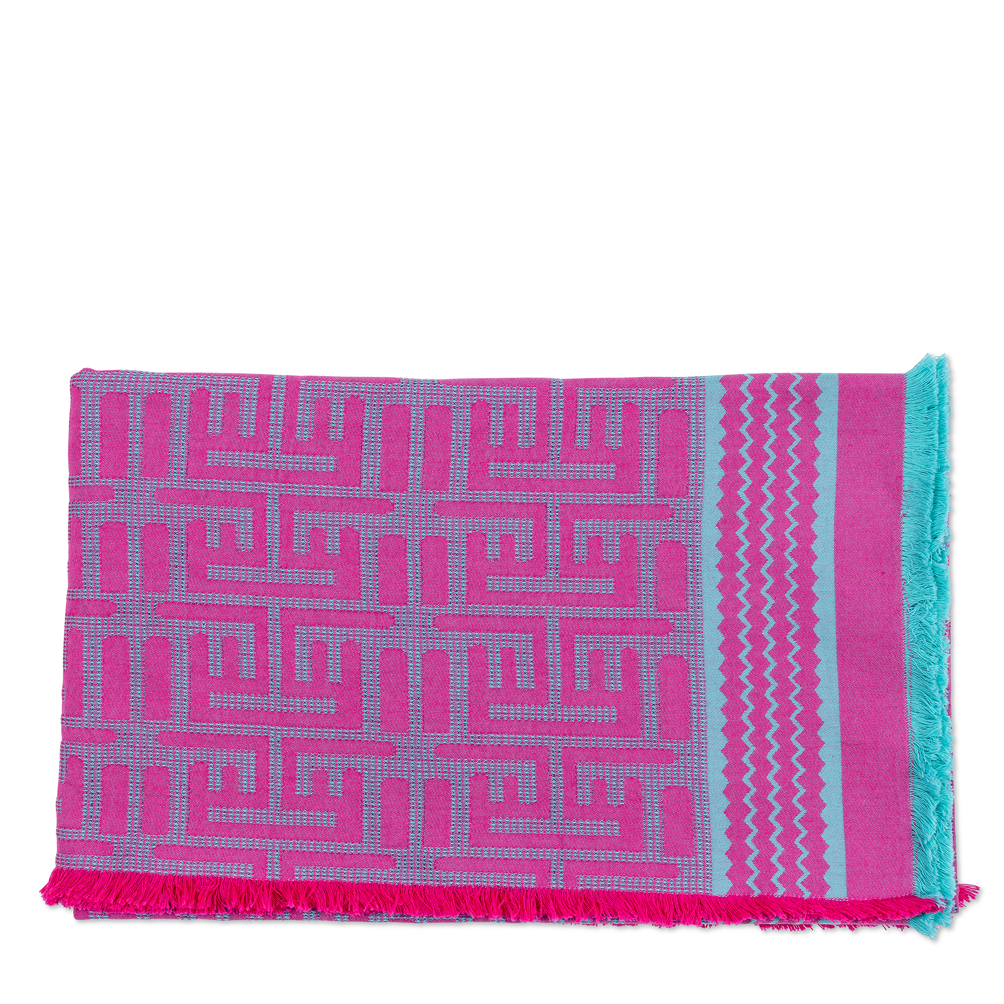 Kuba Beach Mat - Pink + Turquoise