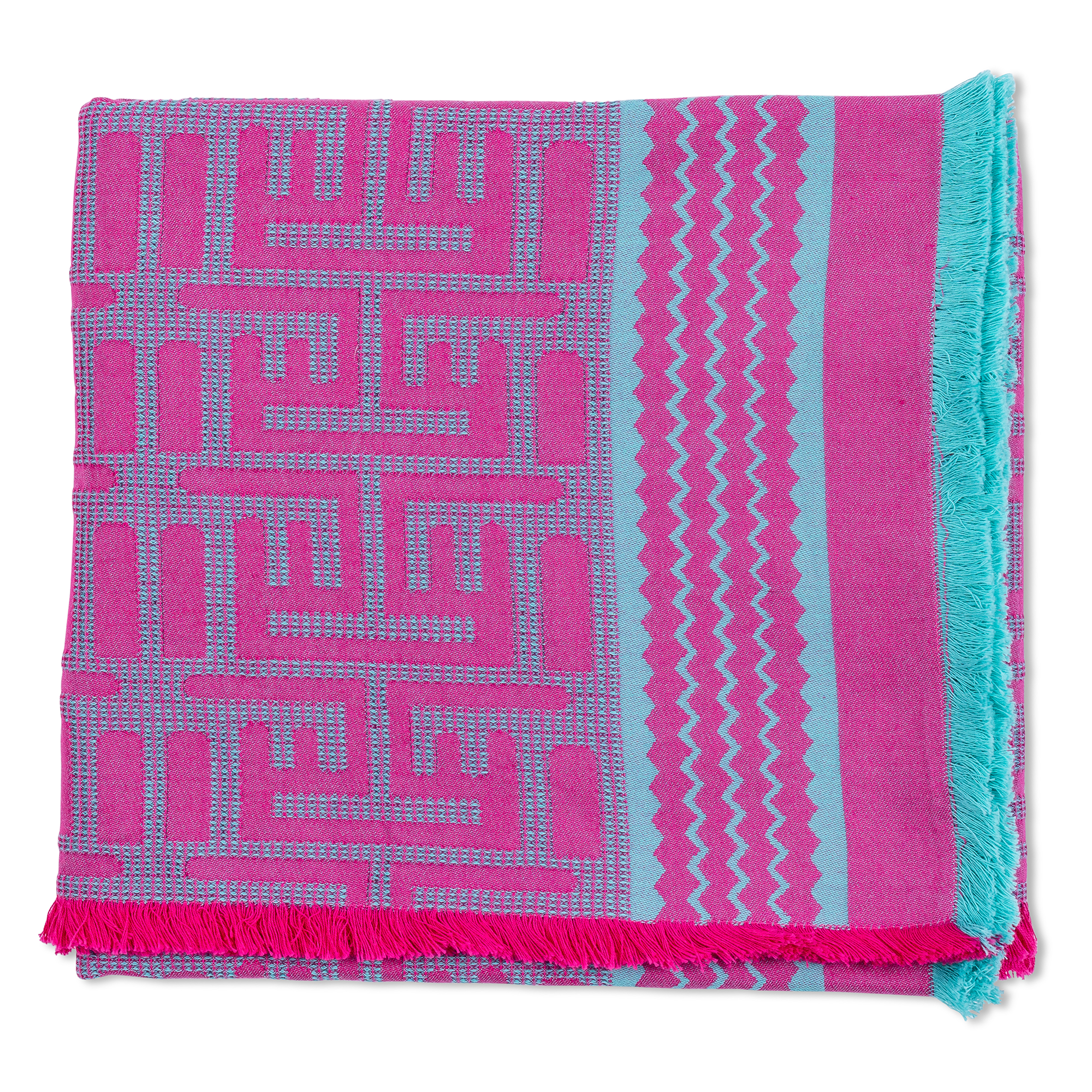 Kuba Beach Mat - Pink + Turquoise