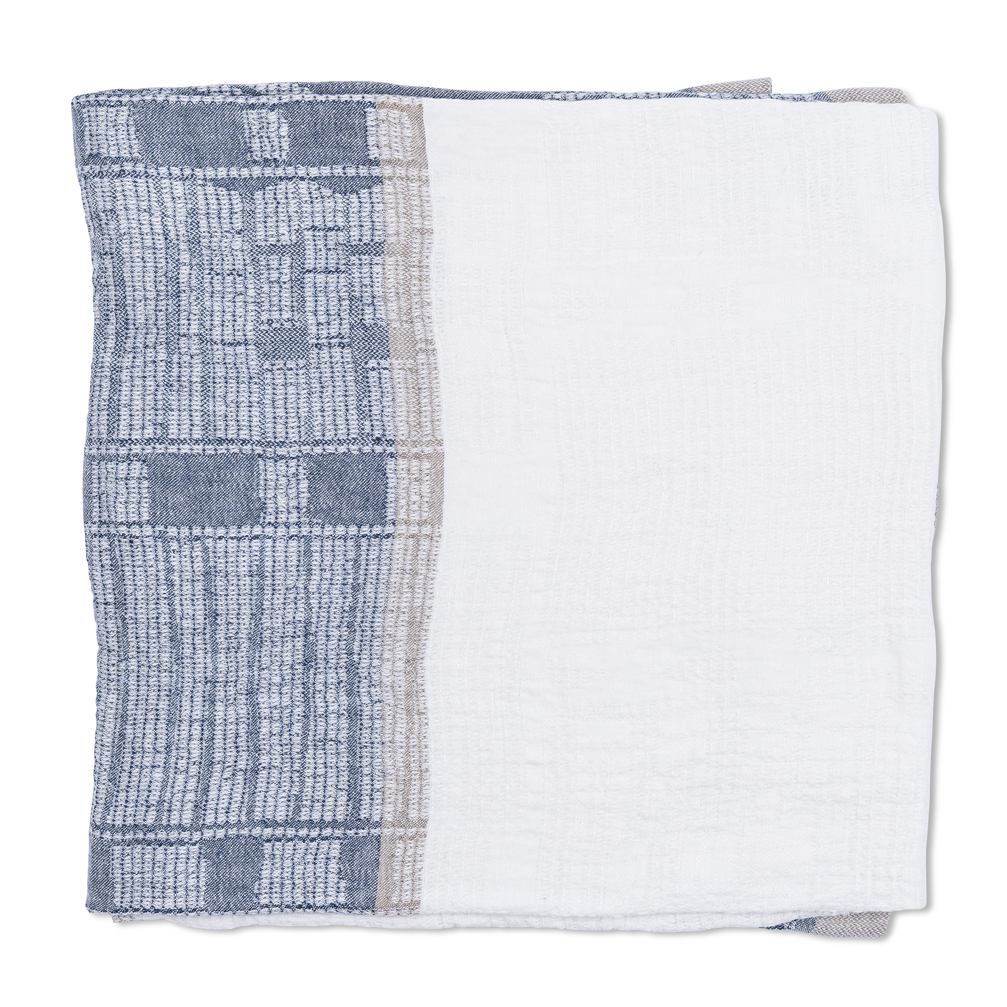 Bogolan Linen Lounge Throw - Navy