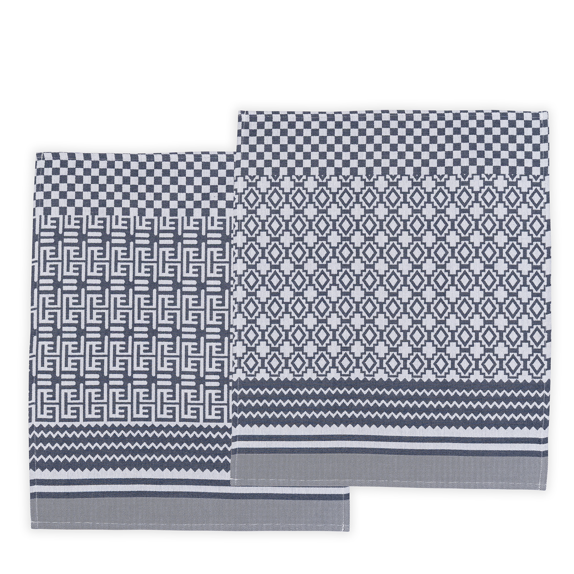 Penta Tea Towel - Geometric Indigo