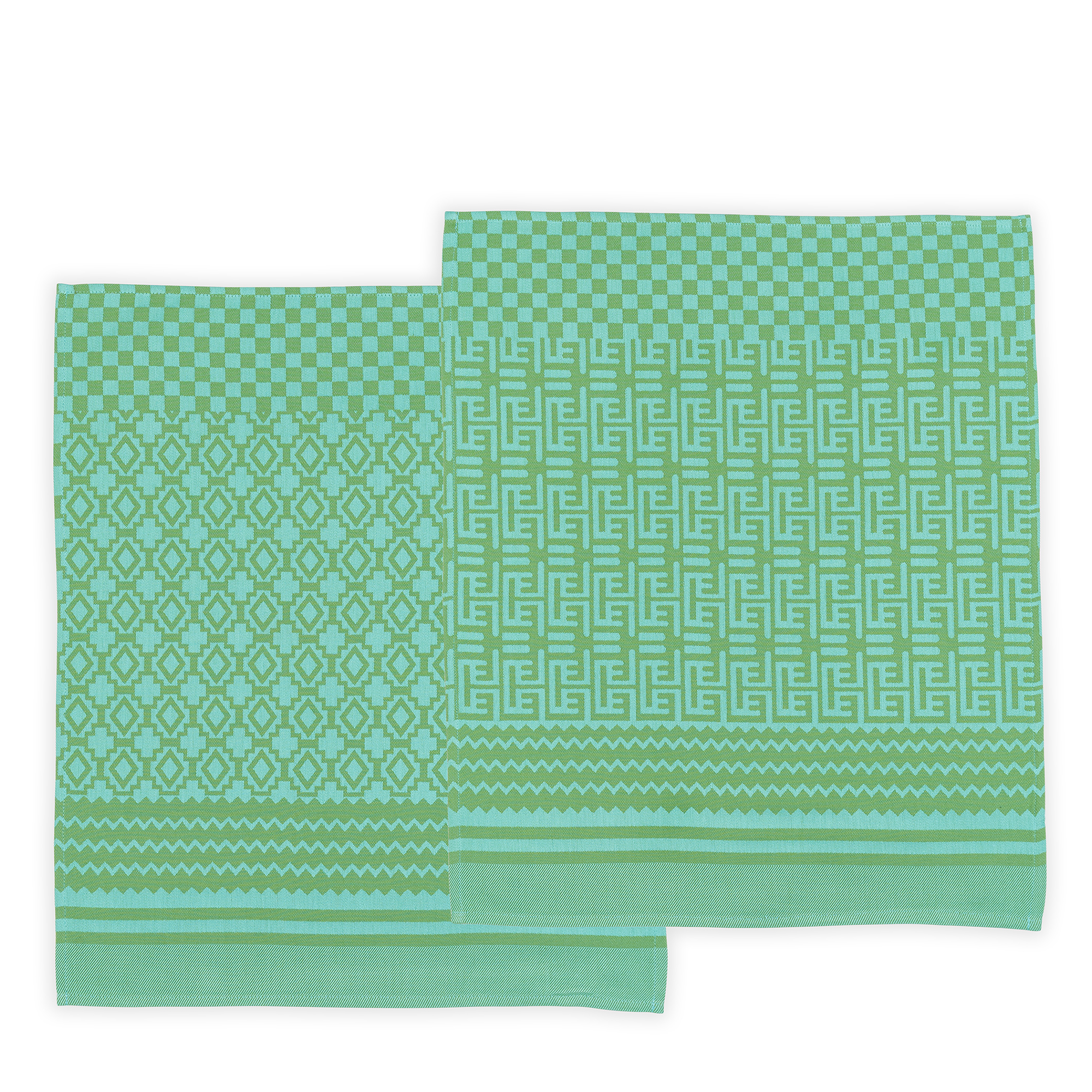 Penta Tea Towel - Geometric Lime