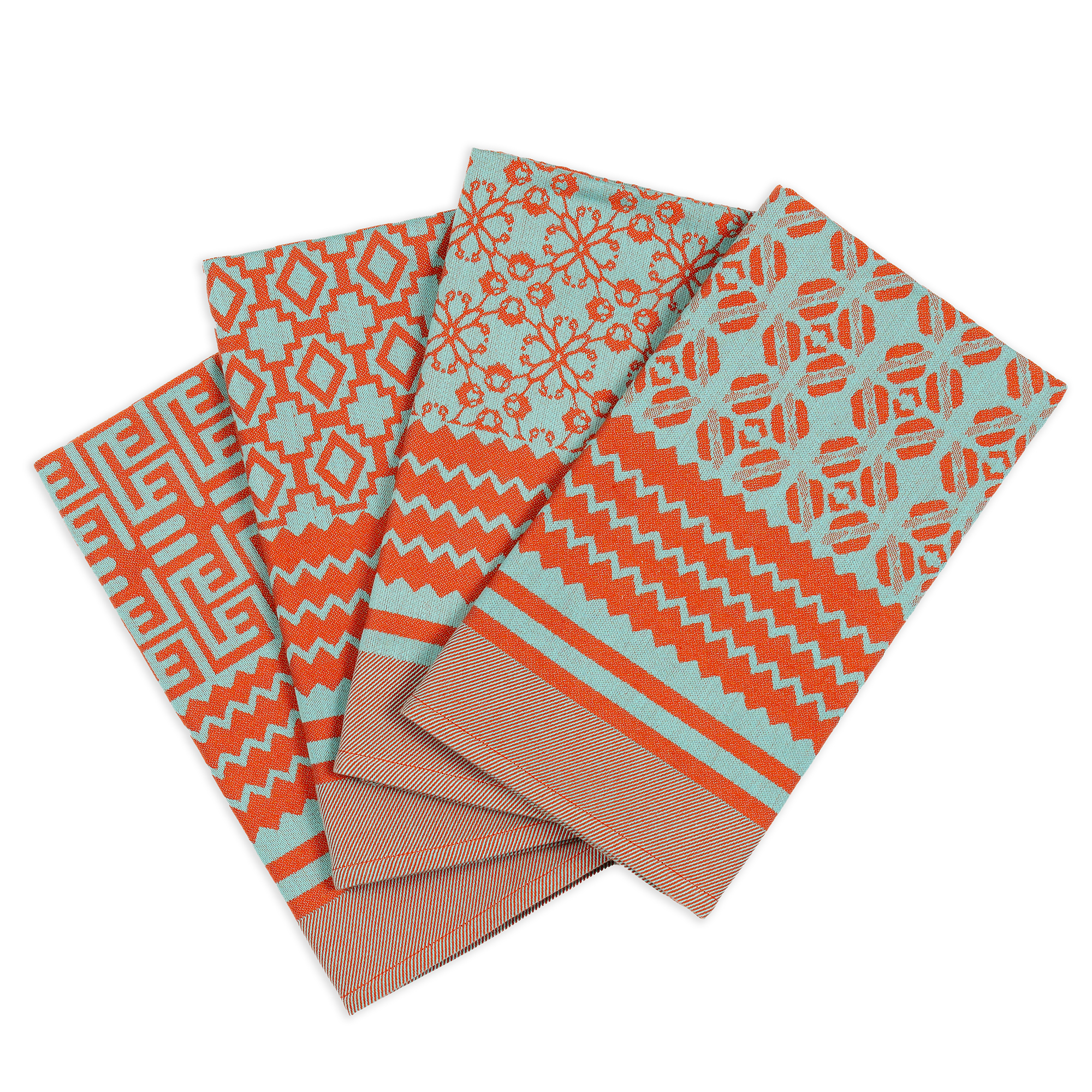 Penta Tea Towel - Geometric Coral