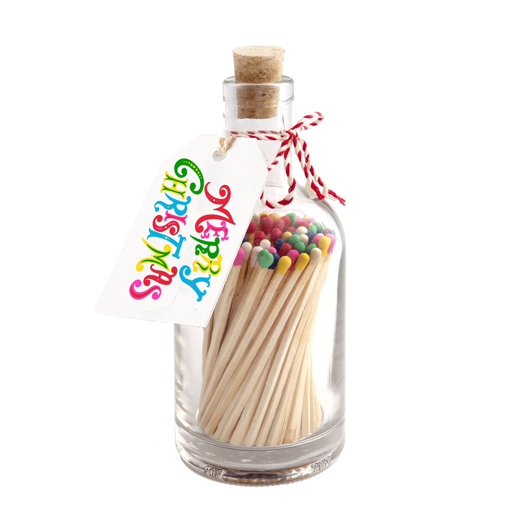 Colourful Merry Christmas Matches Bottle