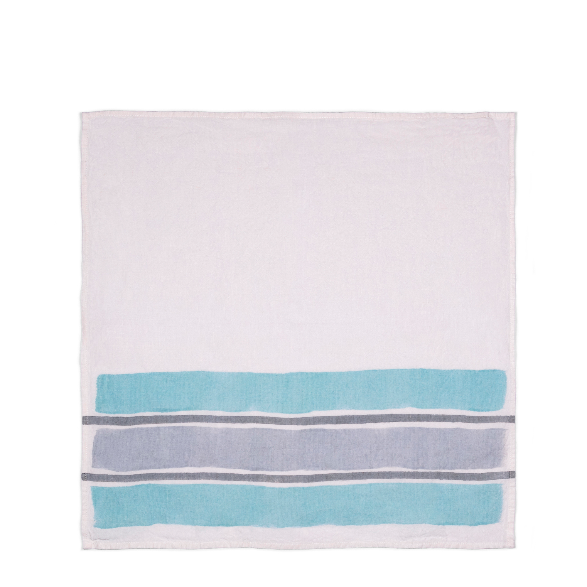 Rigato Napkin - Aqua, Silver + Grey