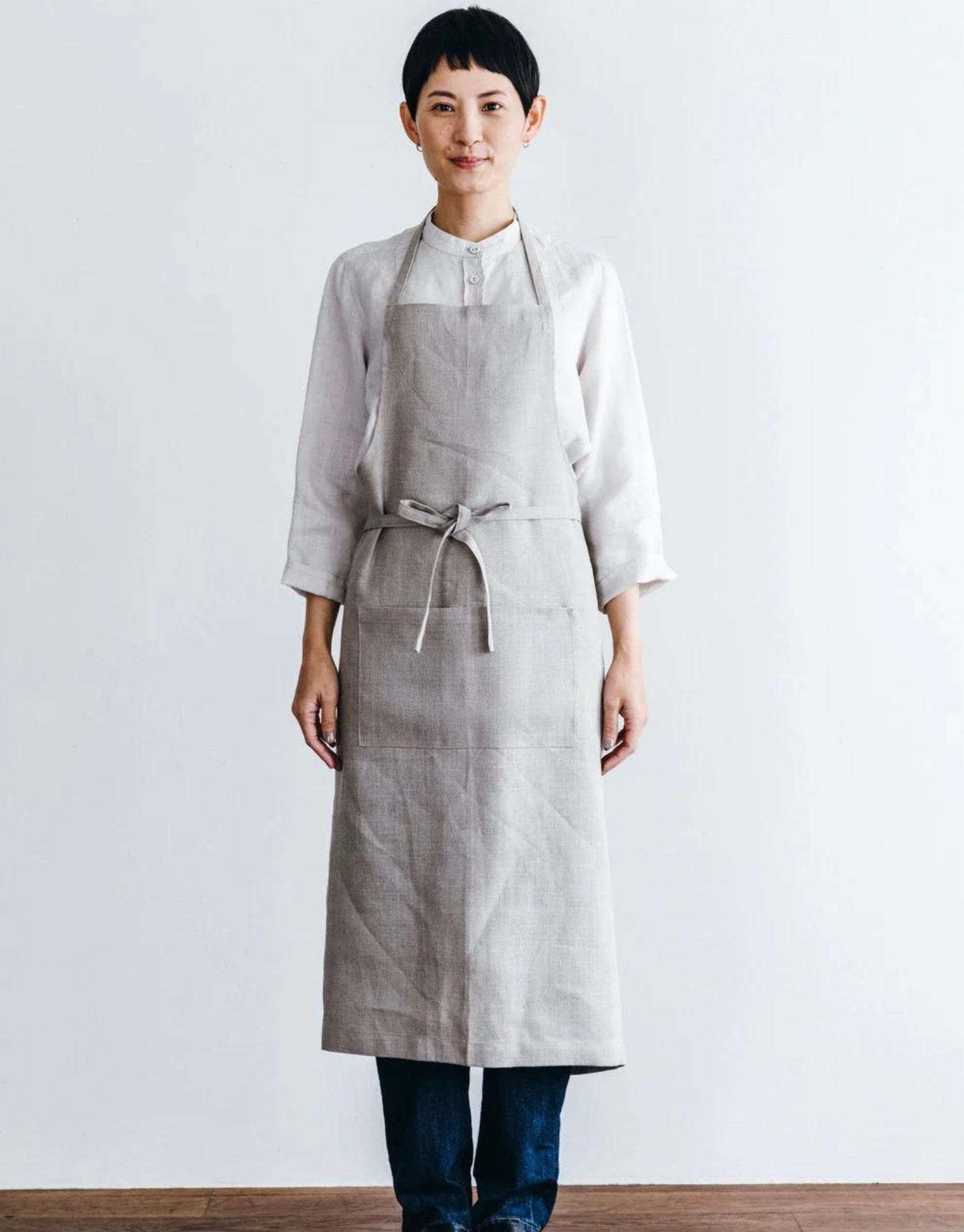 Linen Full-Length Apron - Natural