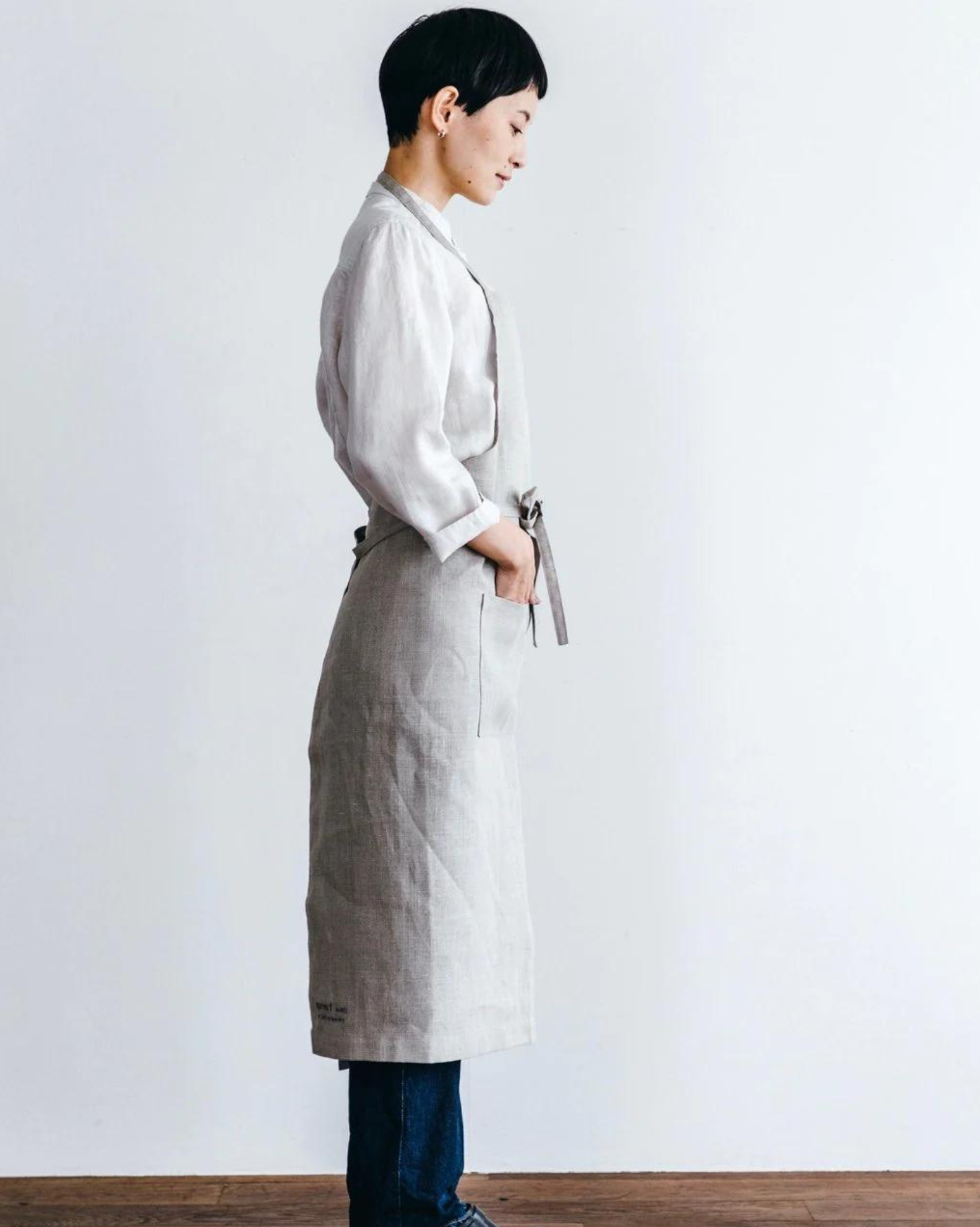 Linen Full-Length Apron - Natural