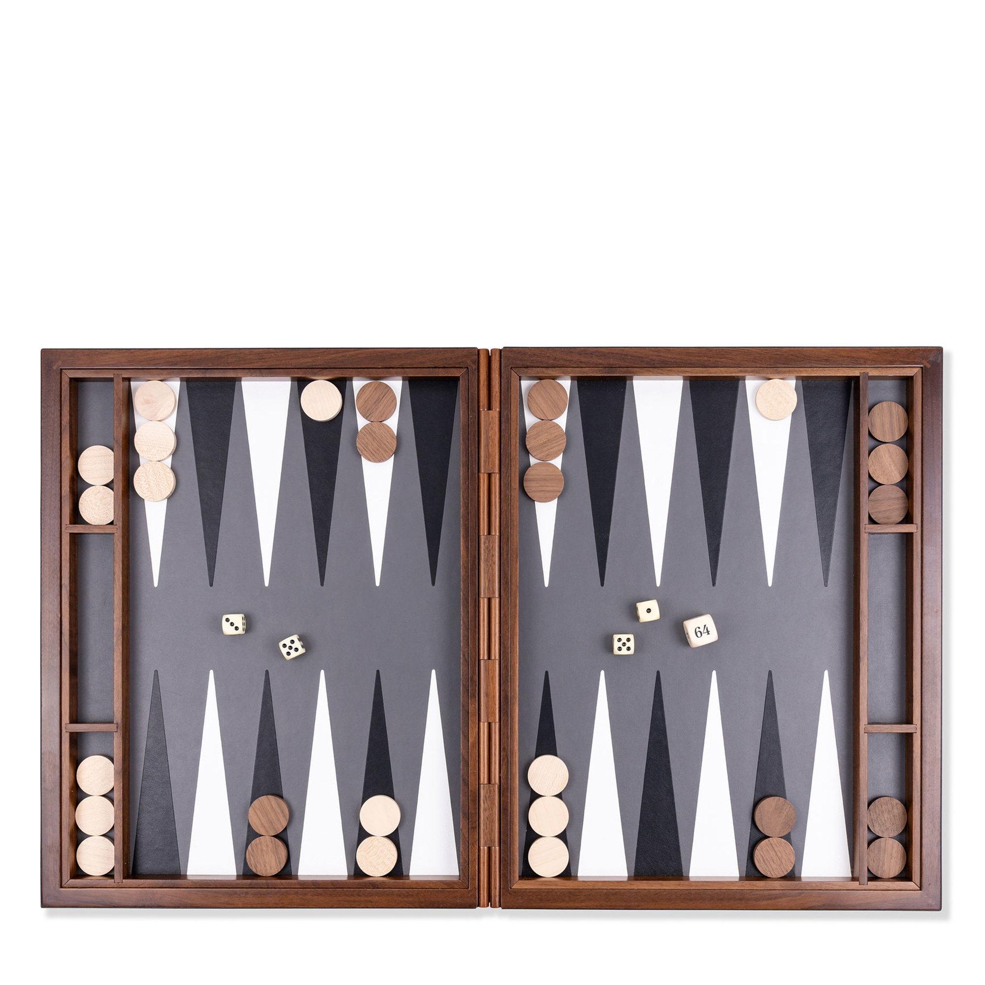 Safari Leather Backgammon Set - Black Nappa