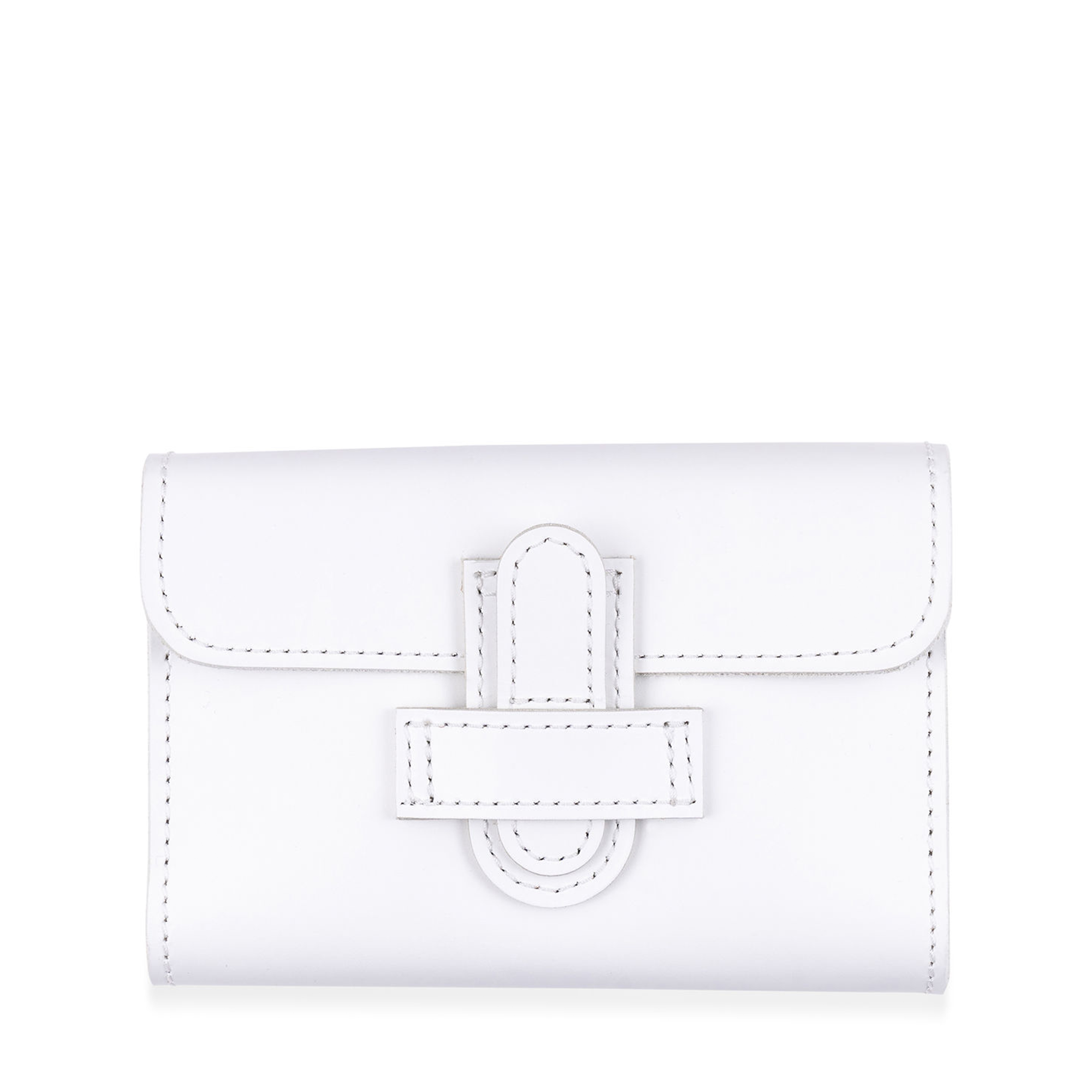 Passepartout Leather Playing Card Holder - White Saddle