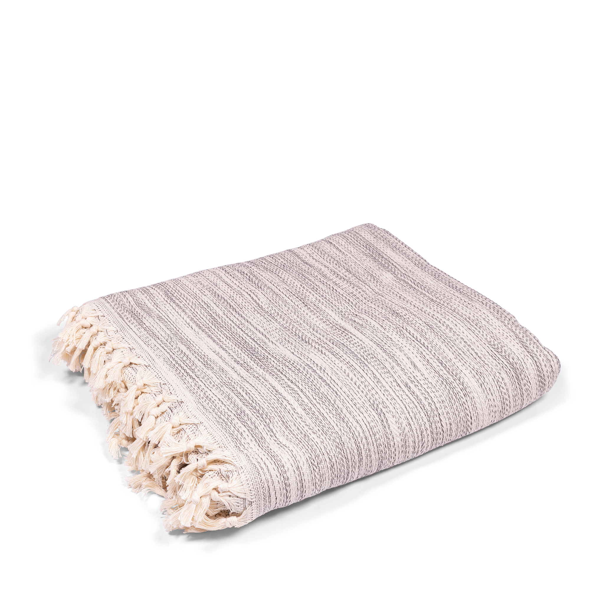 This lightweight, organic cotton bedspread is exceptionally soft and can work as an oversized throw or picnic blanket. Its Turkish cotton, textural light grey and ivory design, and hand-crafted tassels provide a luxurious feel and contemporary charm. 