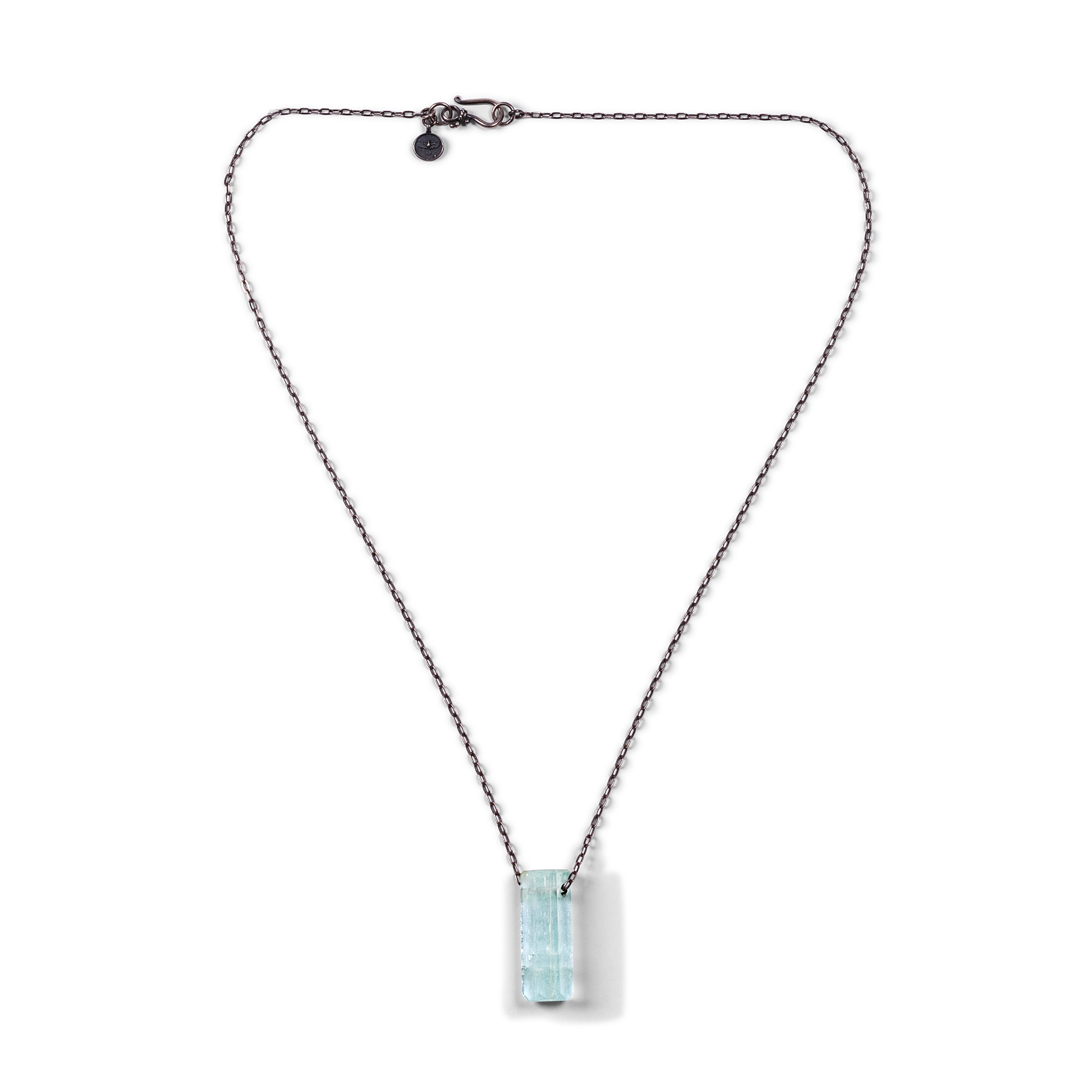 Aquamarine Necklace On Silver - Small