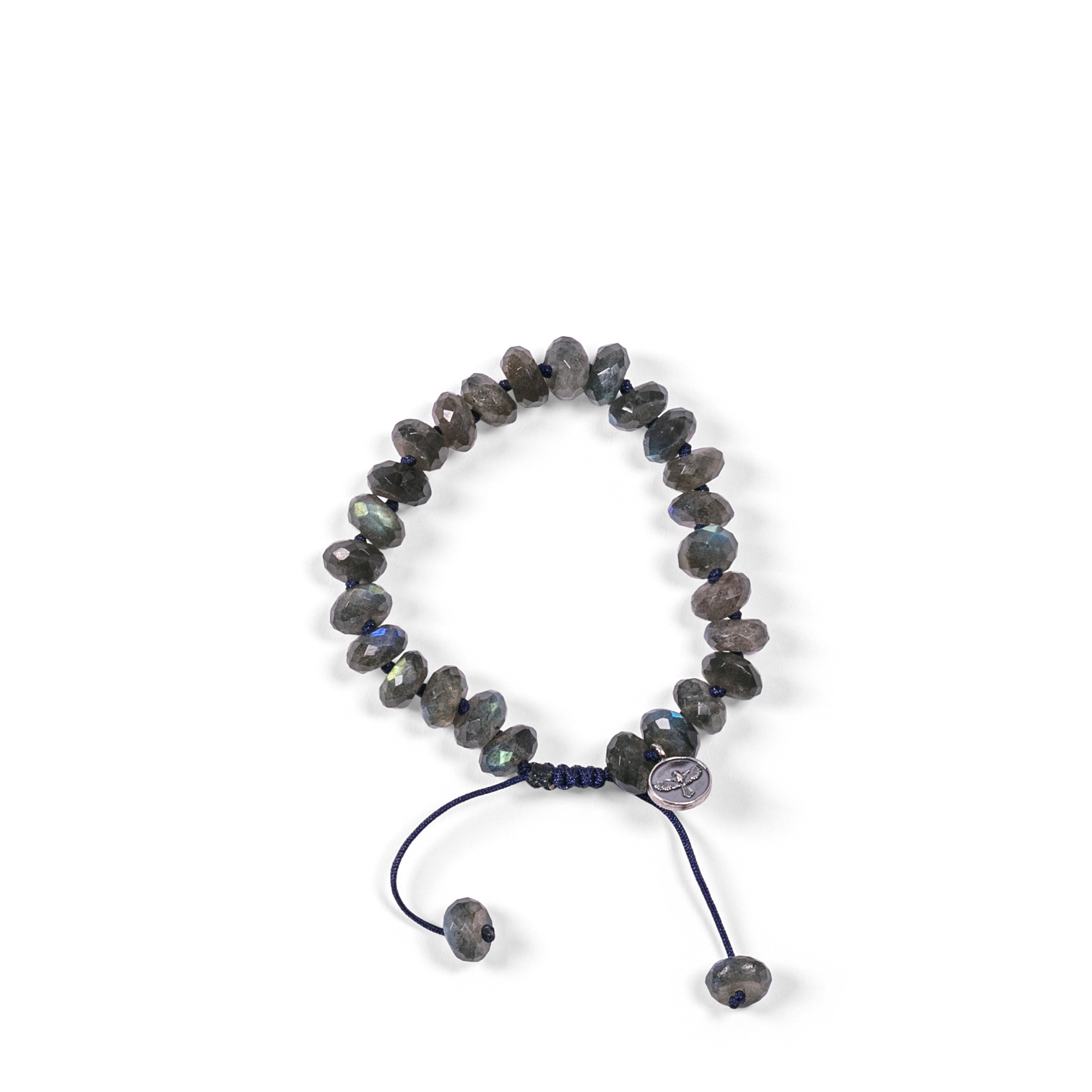 Labradorite Faceted Bracelet featuring 8mm stones. Reduces fears and insecurities, promotes confidence and faith in ourselves, and supports growth by enhancing intuition.