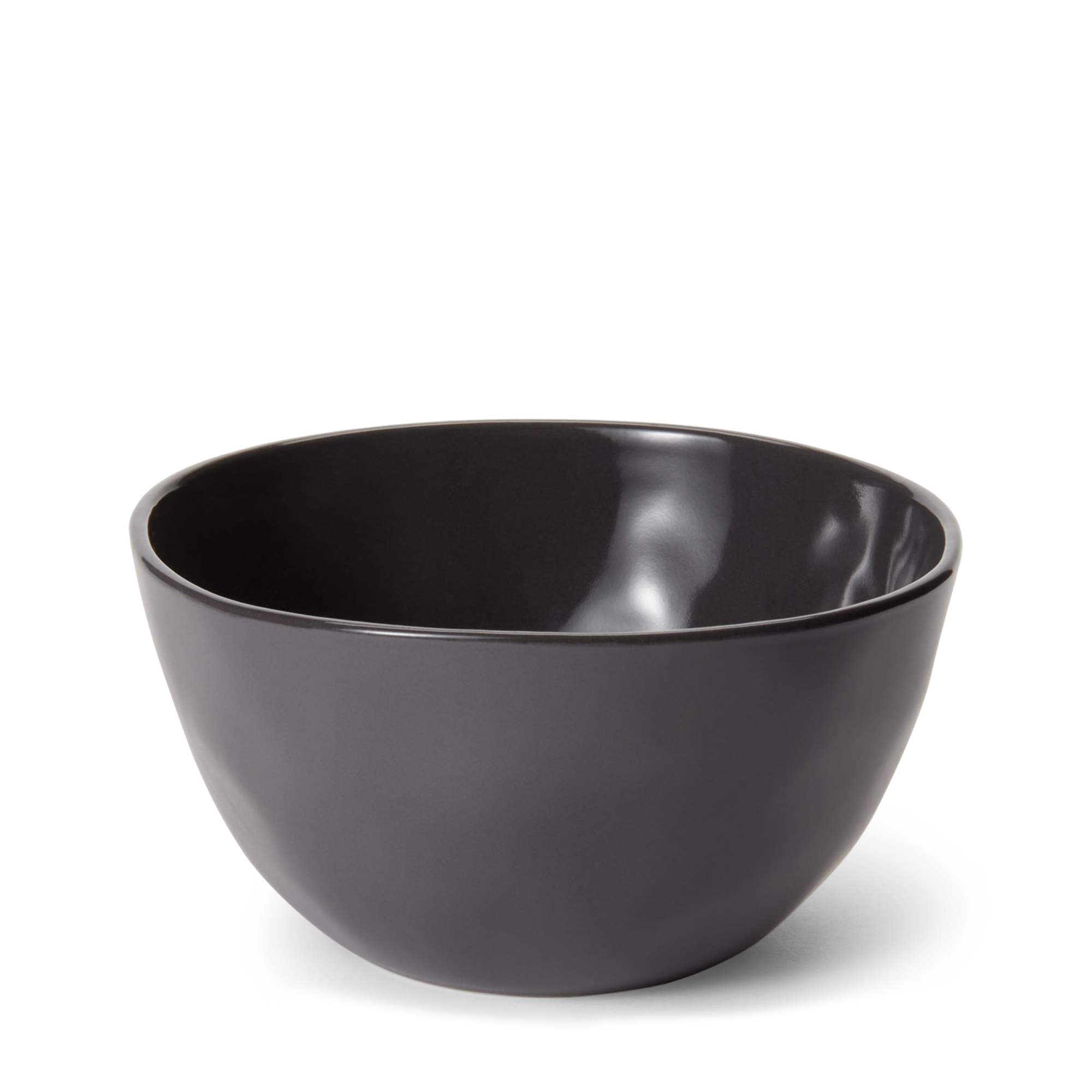 Black cereal bowl made of stoneware with a satin exterior finish and a glossy interior. Versatile for cereal, soup, or ice cream. Adds vibrant color and style to your table, countertop, and kitchen cabinet.