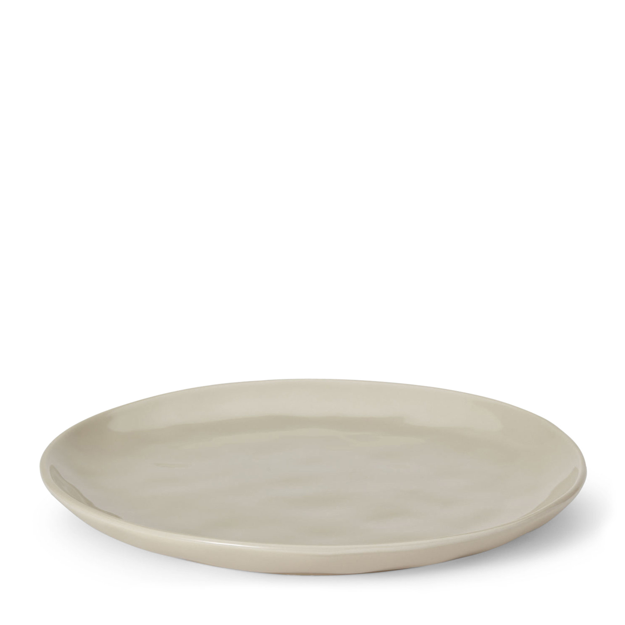 Sand dinner plate made of stoneware with a satin exterior finish and a glossy interior. Adds vibrant color and style to your table, countertop, and kitchen cabinet.