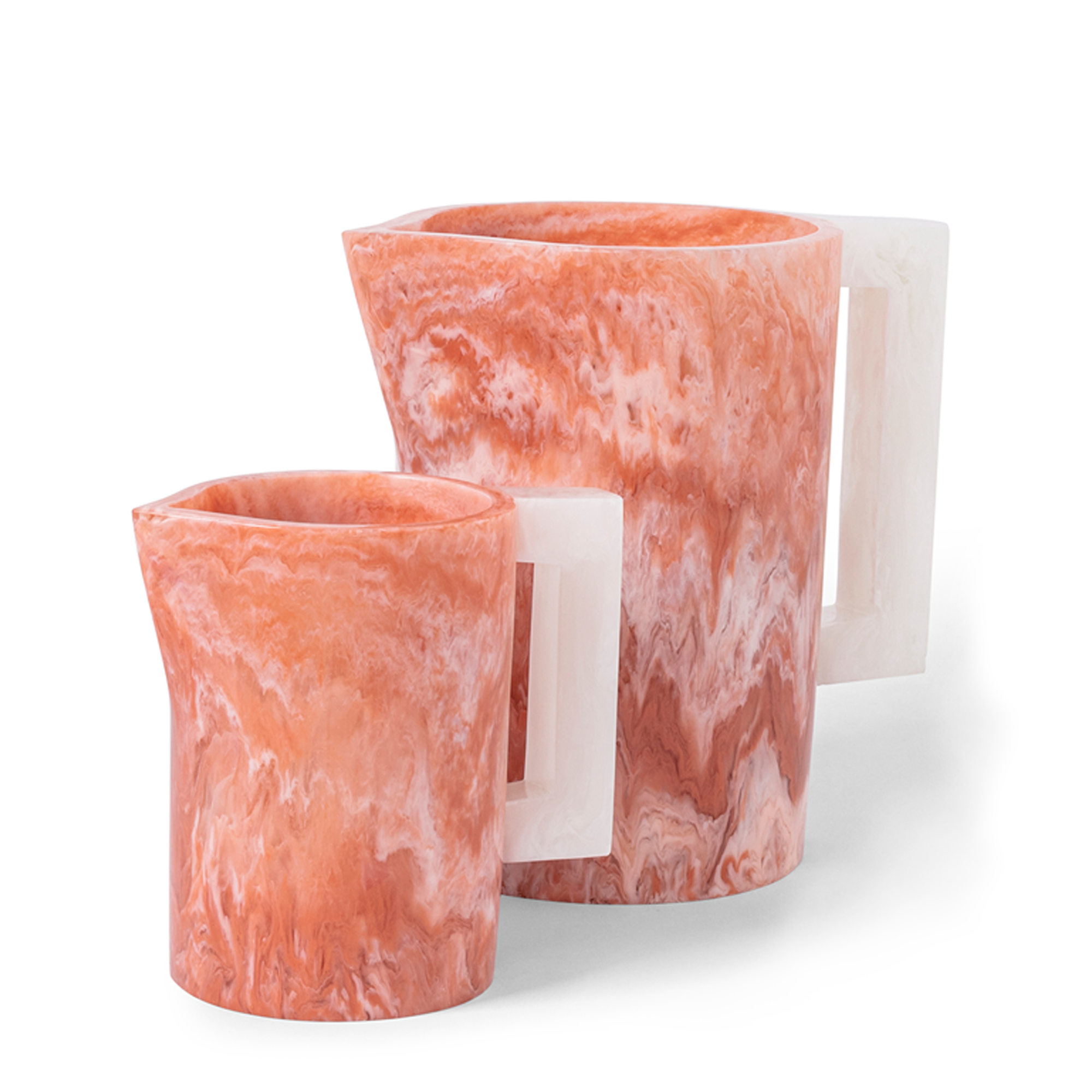 Pearl's Pitcher - Coral + White