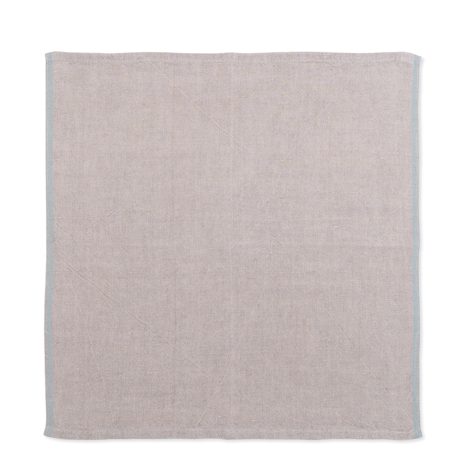 Selvedge Linen Serviette - Duck Egg