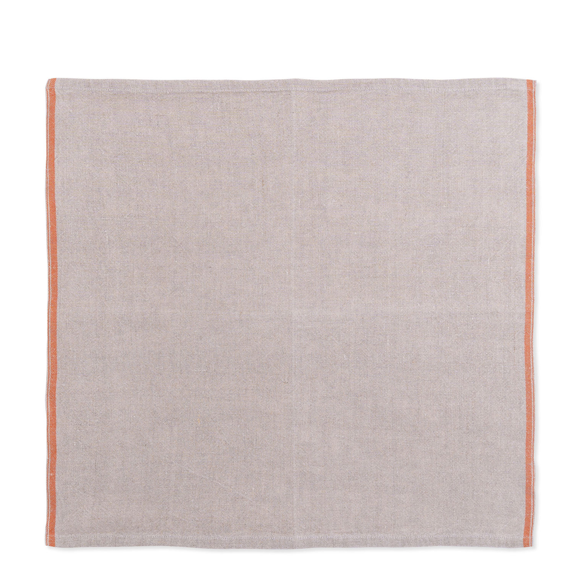 Selvedge Linen Serviette - Pumpkin