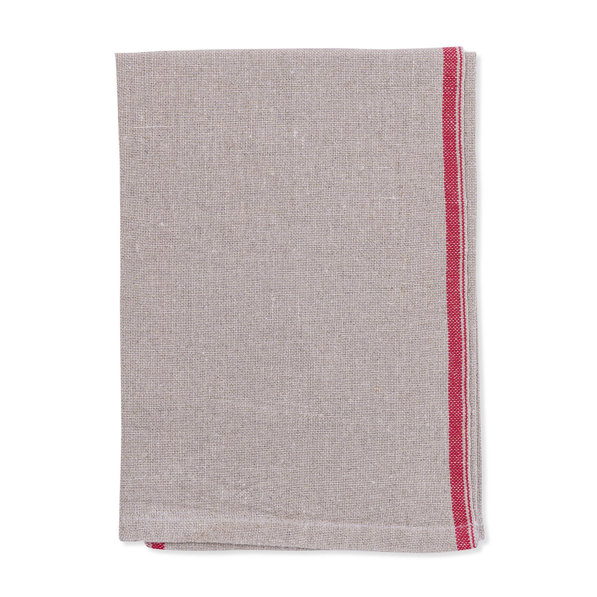 Selvedge Linen Serviette - Red