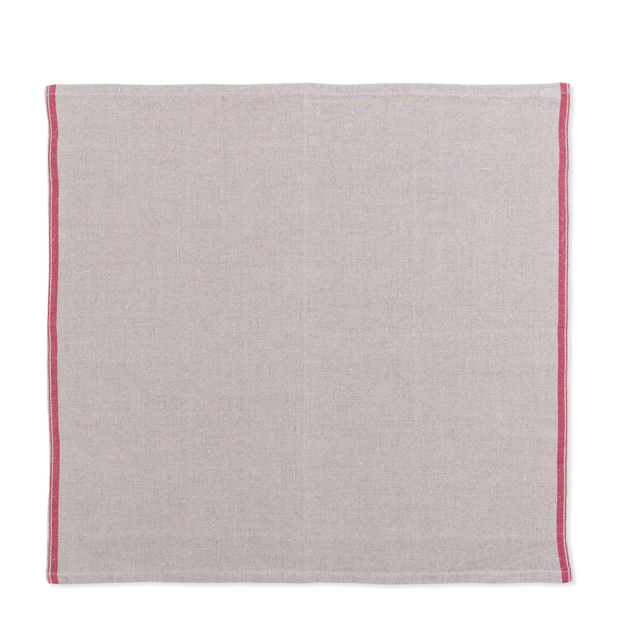 Selvedge Linen Serviette - Red