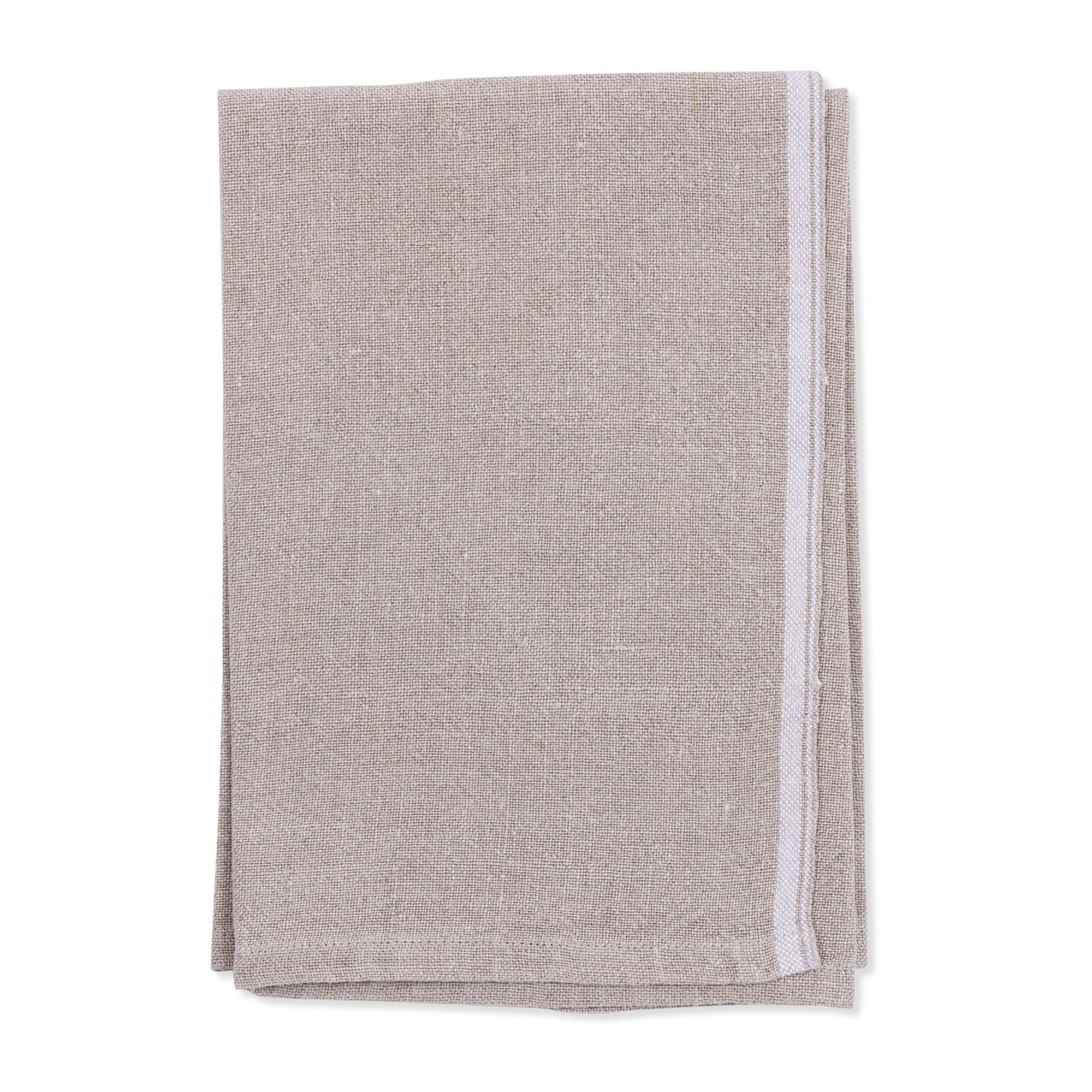 Selvedge Linen Serviette - White