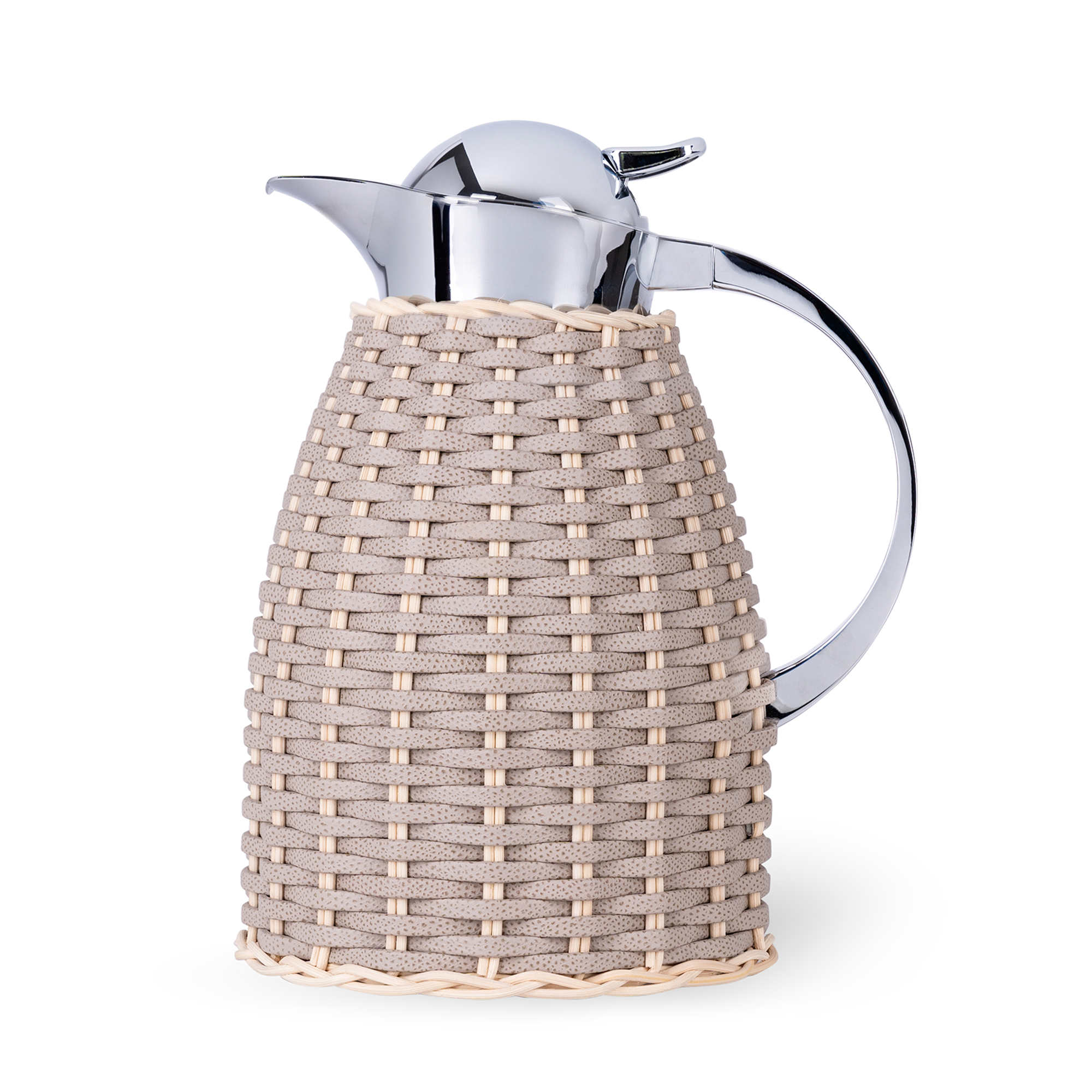 Leather + Rattan Carafe Chantilly - Stone