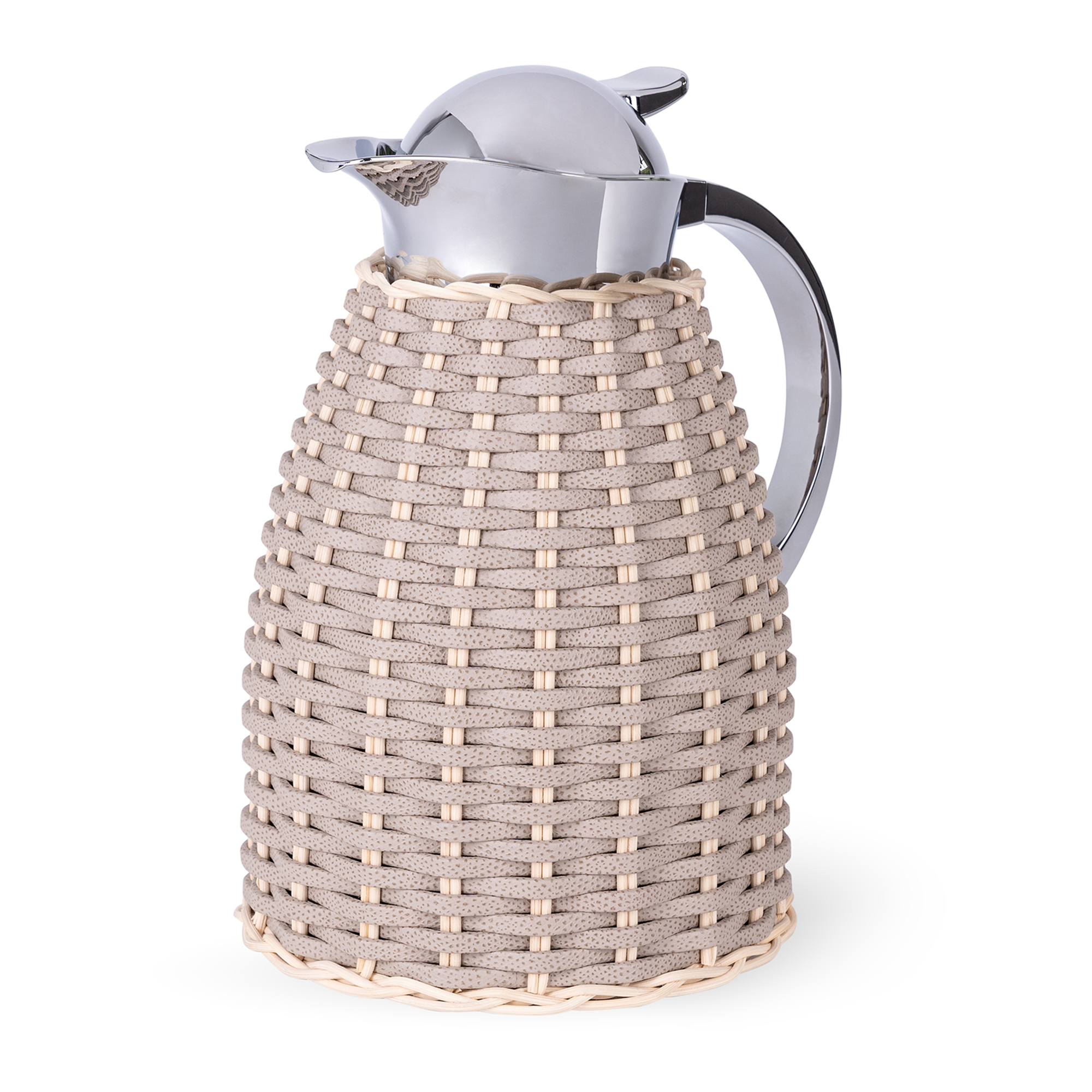 Leather + Rattan Carafe Chantilly - Stone