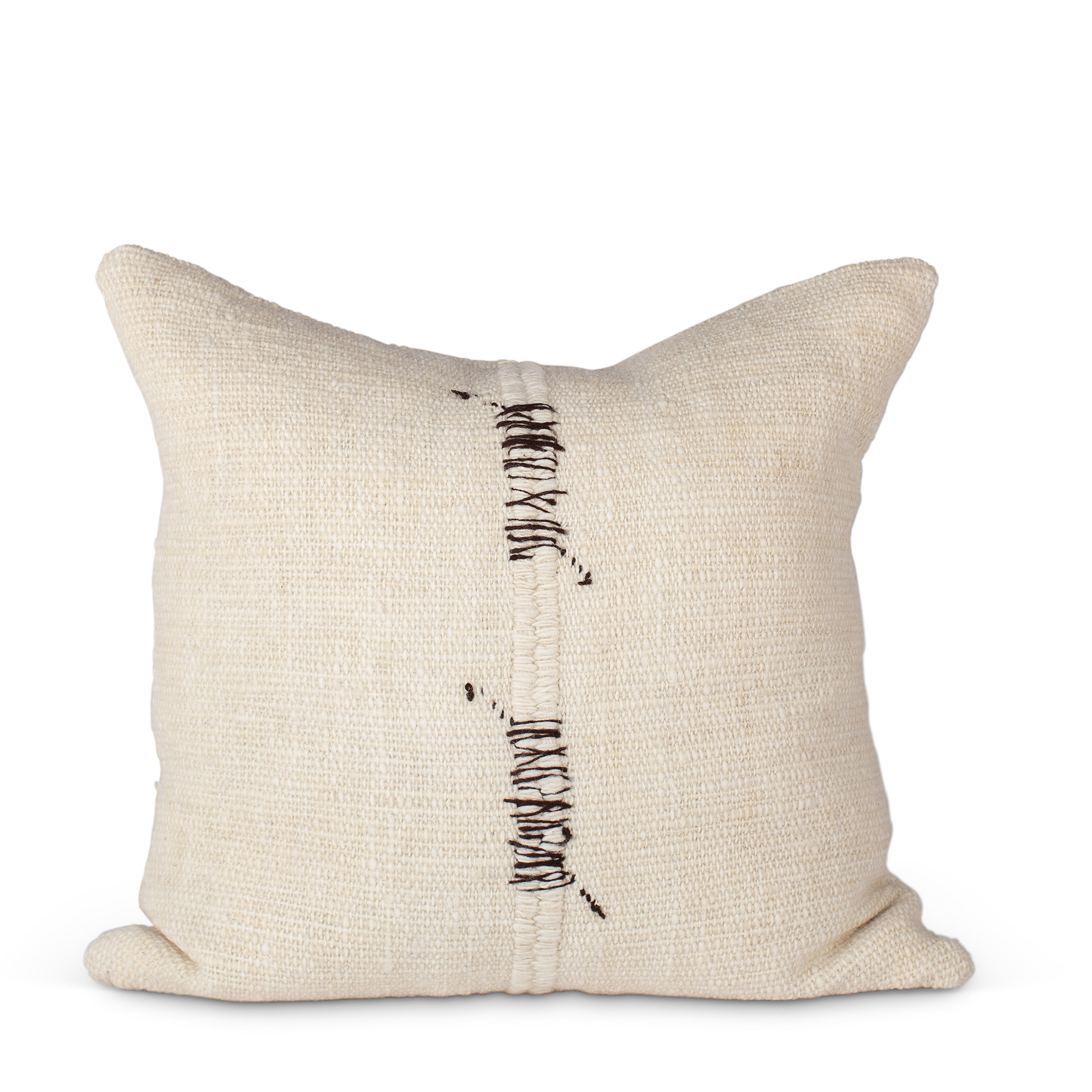 Makun Stitch Pillow - White + Black