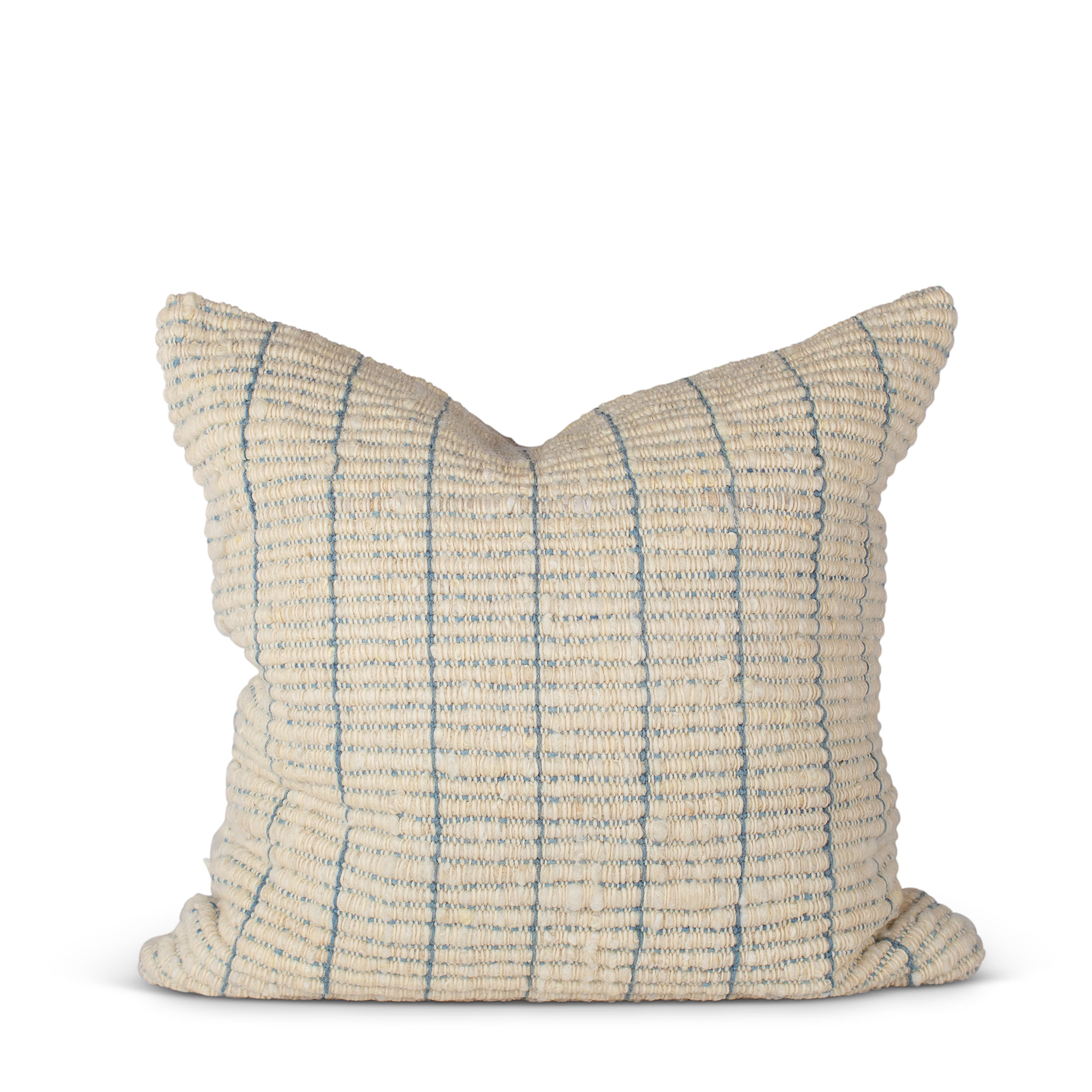 Makun Texturized Pillow - White + Blue