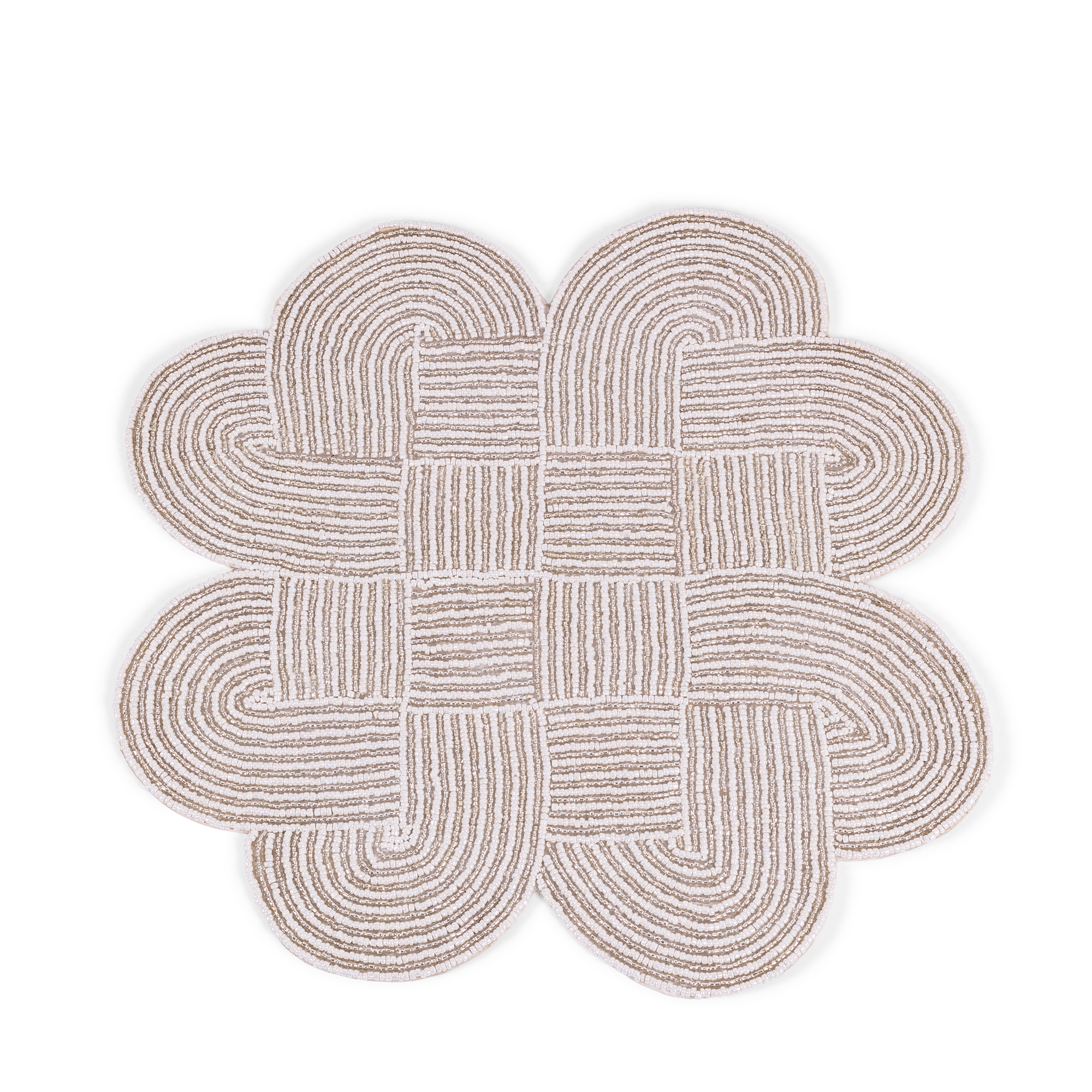 Knot Placemat - White + Silver