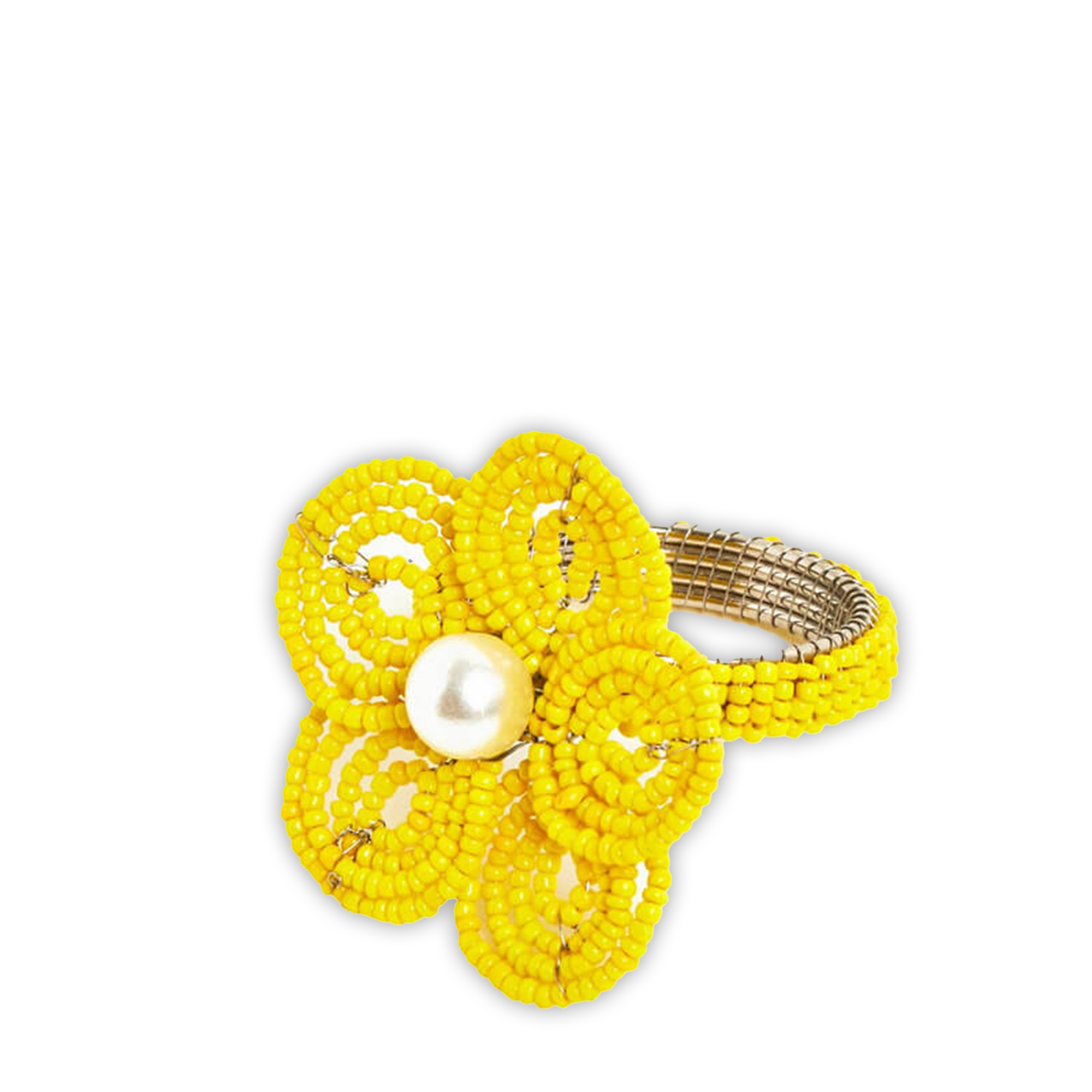 Floral Napkin Ring - Yellow
