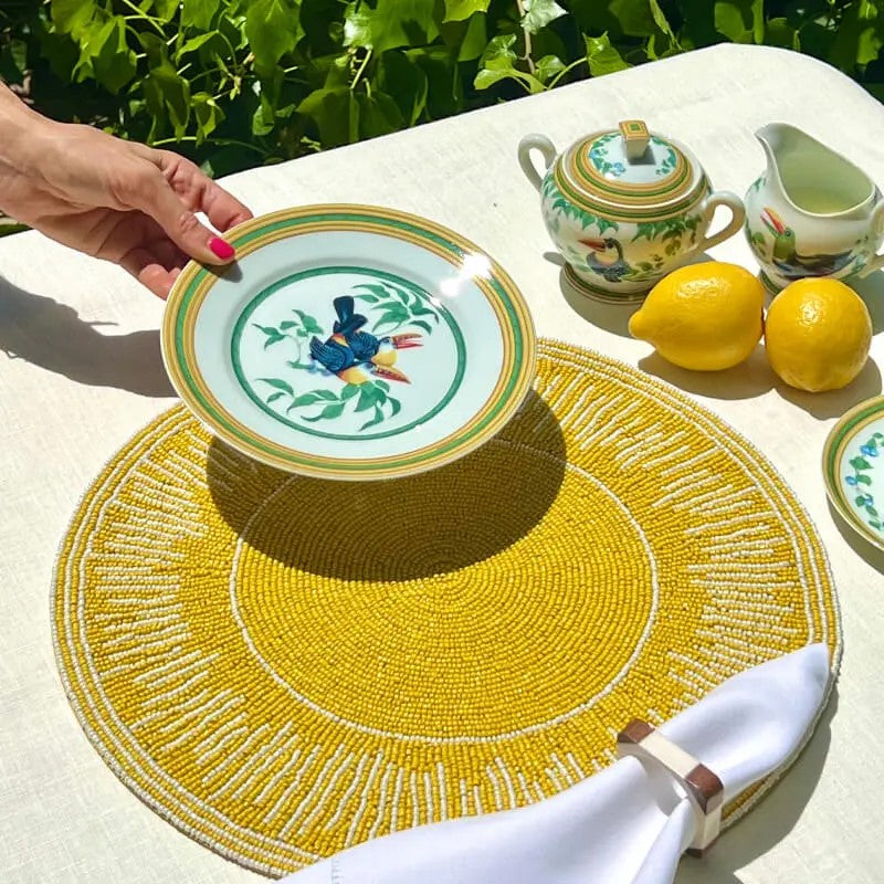 Amalfi Placemat - Yellow + White