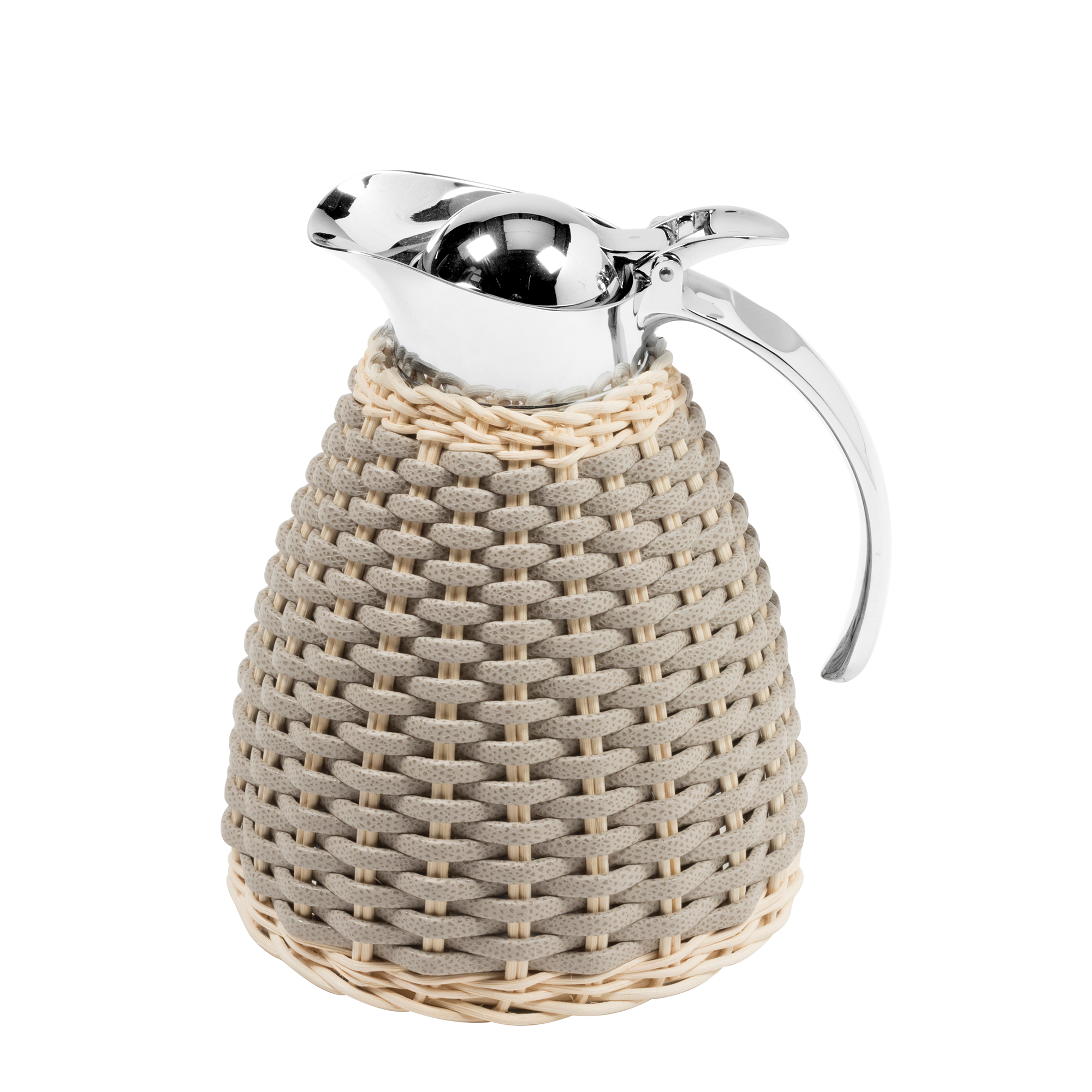 Leather + Rattan Carafe Chantilly - Stone