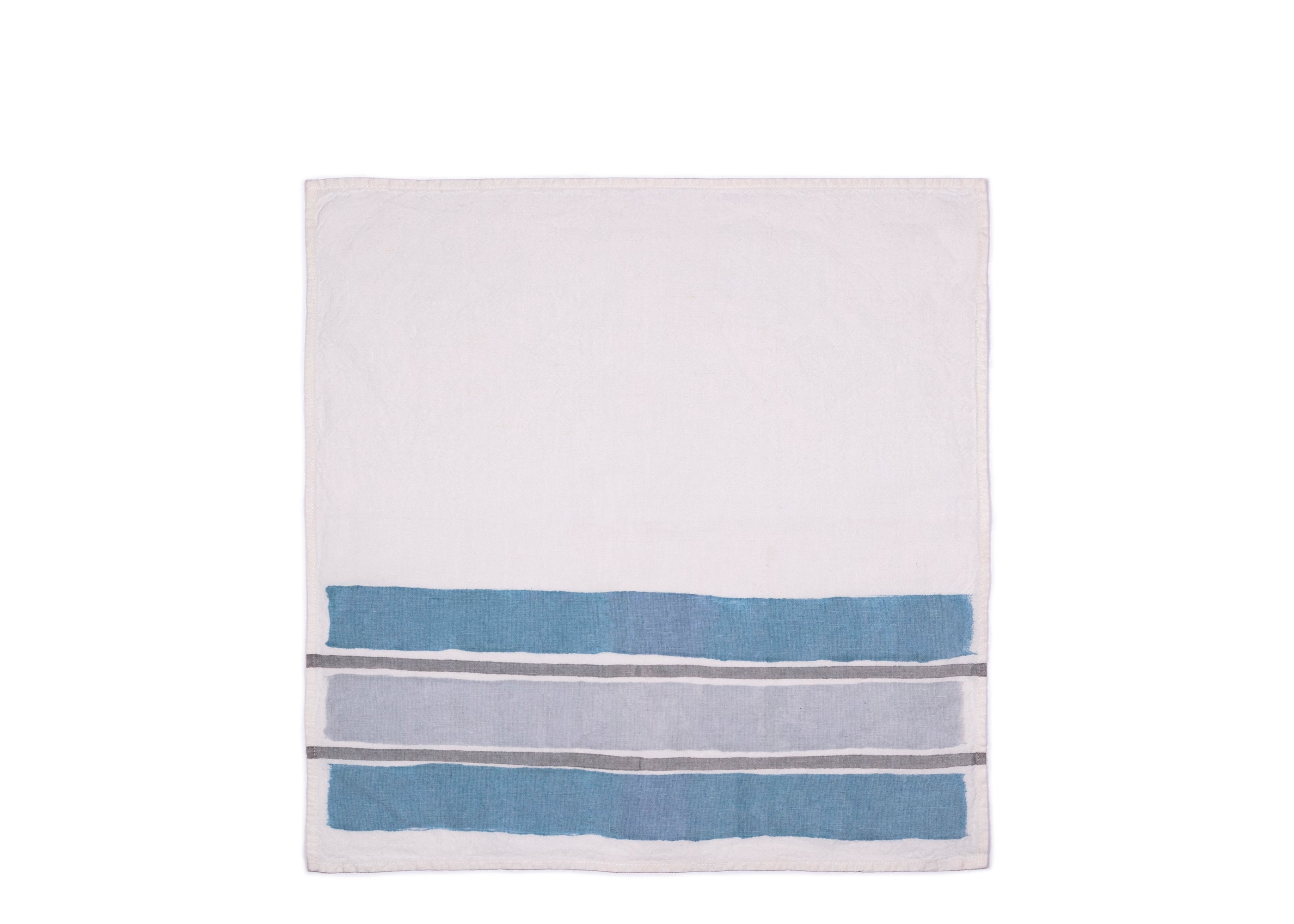 Rigato Napkin - Turquoise, Silver + Grey